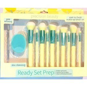Precision Beauty 12 Piece Set Professional Cosmetic Brush and Cleansing HB056